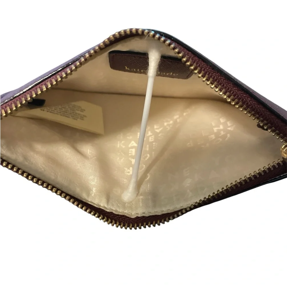 Kate Spade Maroon Wristlet with Gold Accents excellent condition no callouts - Picture 5 of 6